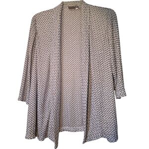 Chico's Chevron Patterned Open Front Shawl Collar Cardigan Jacket XL EUC